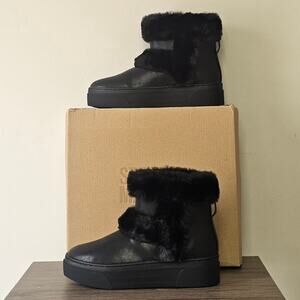 Steve Madden Kids Bunny Fur Boots  Big Kids Size 3 Black  NWT
